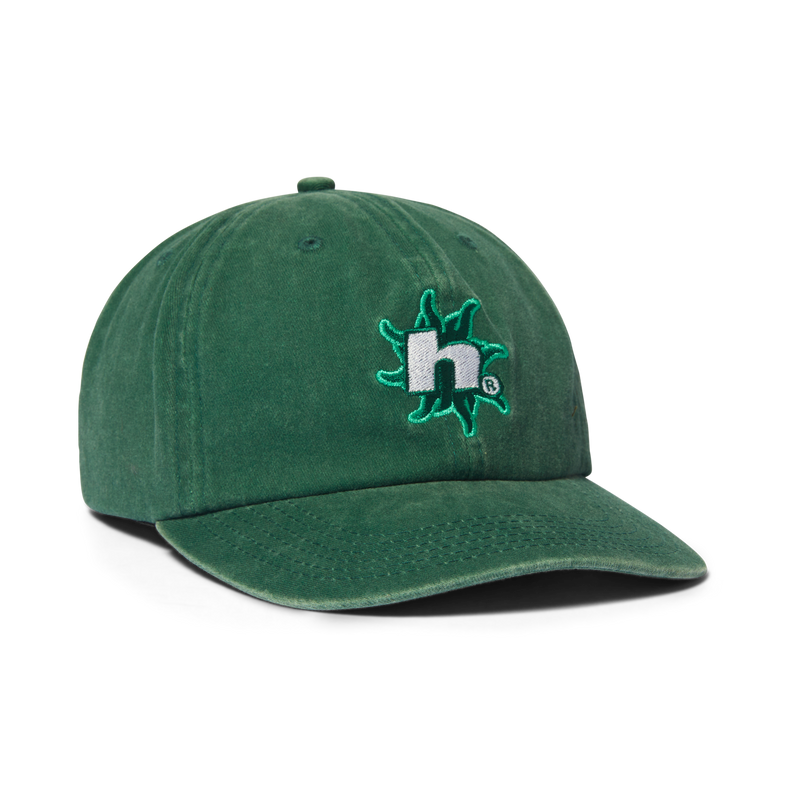 Huf Sol Denim 6-Panel Curved-Visor Washed Hat Forest Green