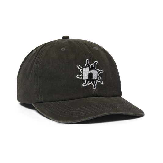 Huf Sol Denim 6-Panel Curved-Visor Washed Hat Washed Black