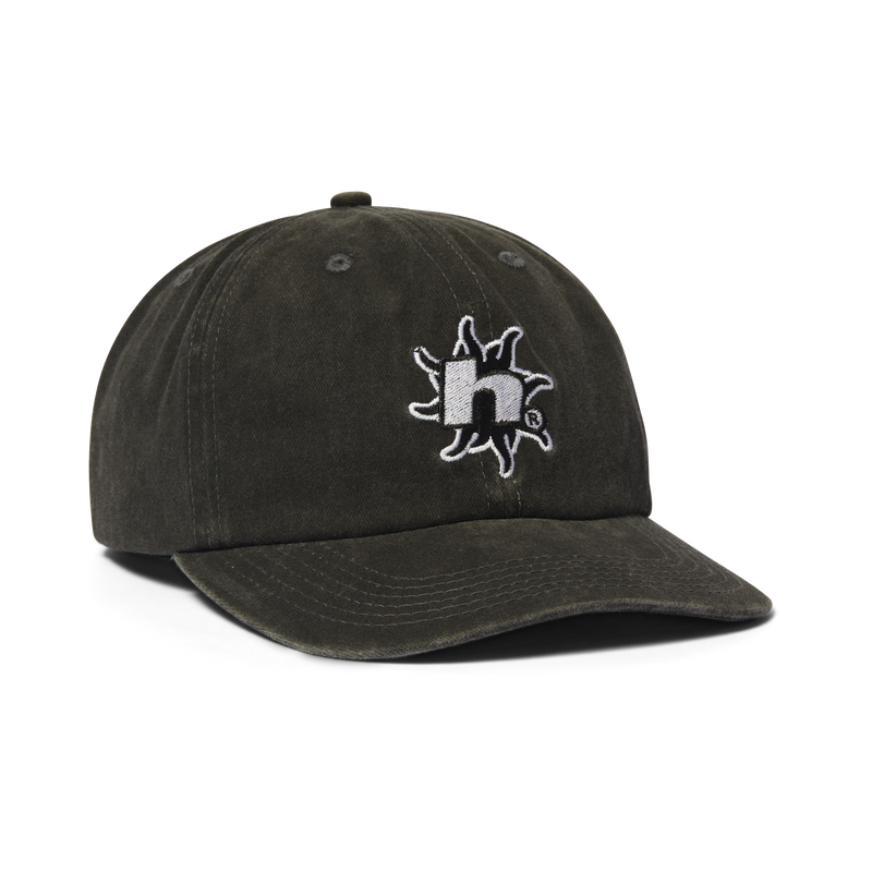 Huf Sol Denim 6-Panel Curved-Visor Washed Hat Washed Black
