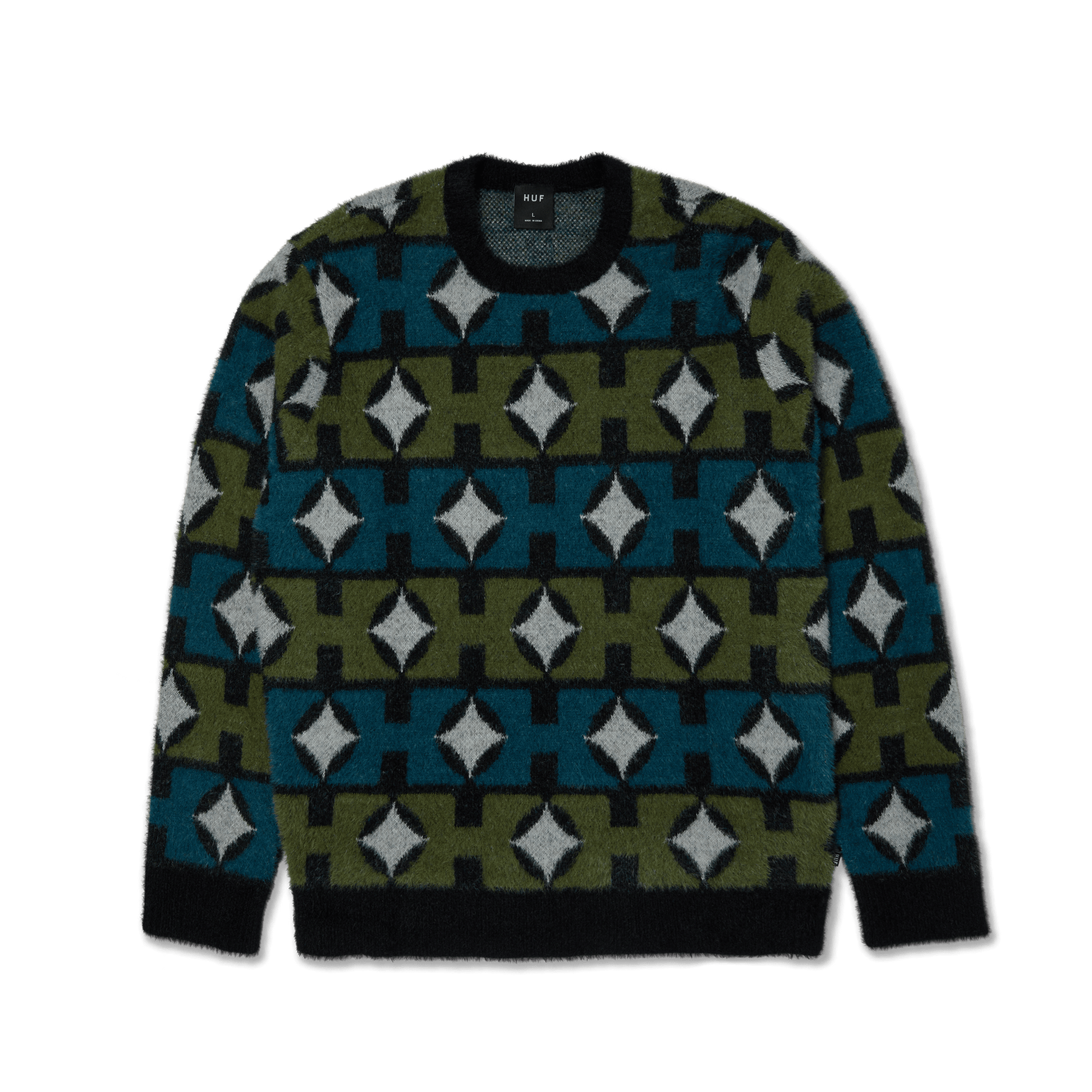 Huf Space Age Crewneck Sweater Pine