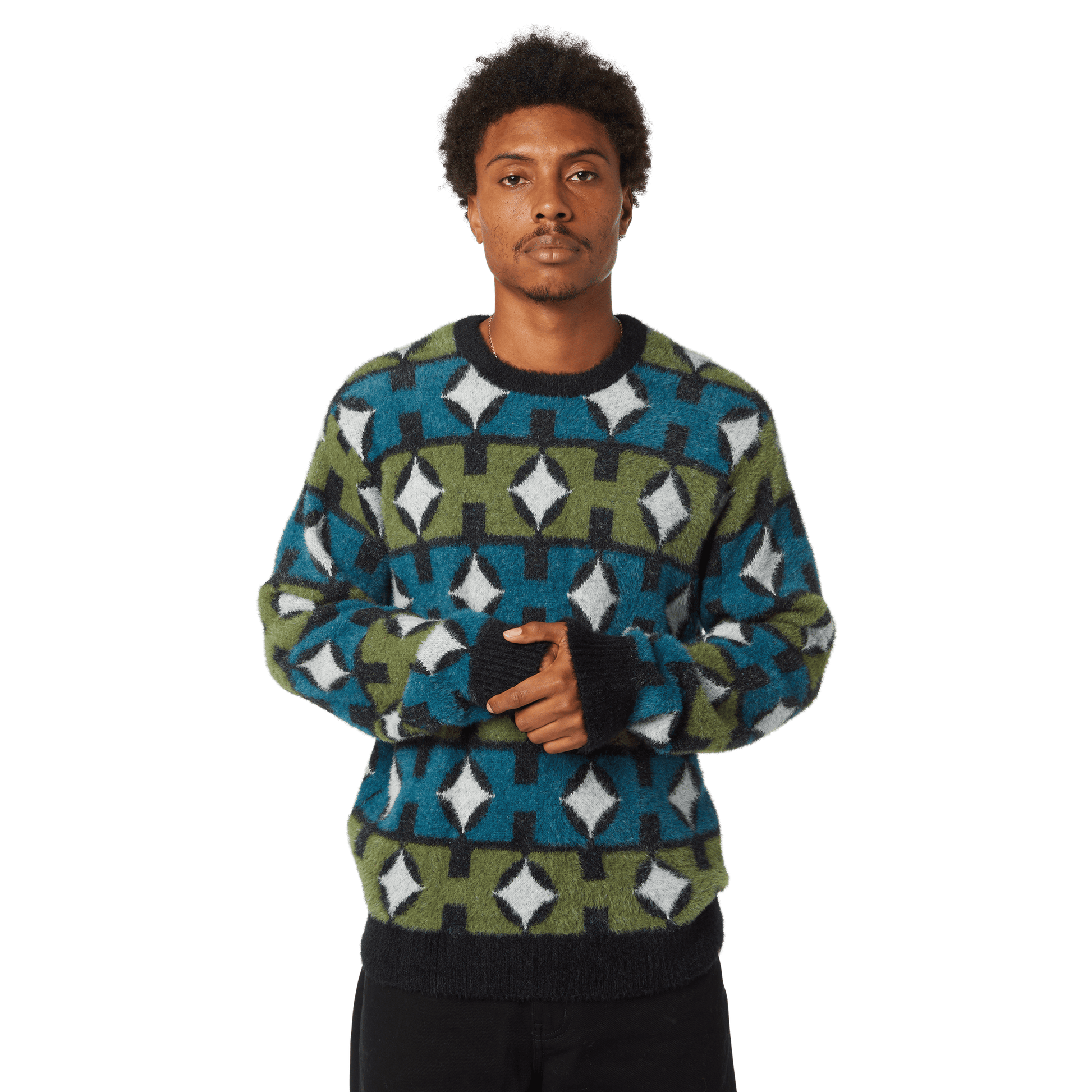 Huf Space Age Crewneck Sweater Pine