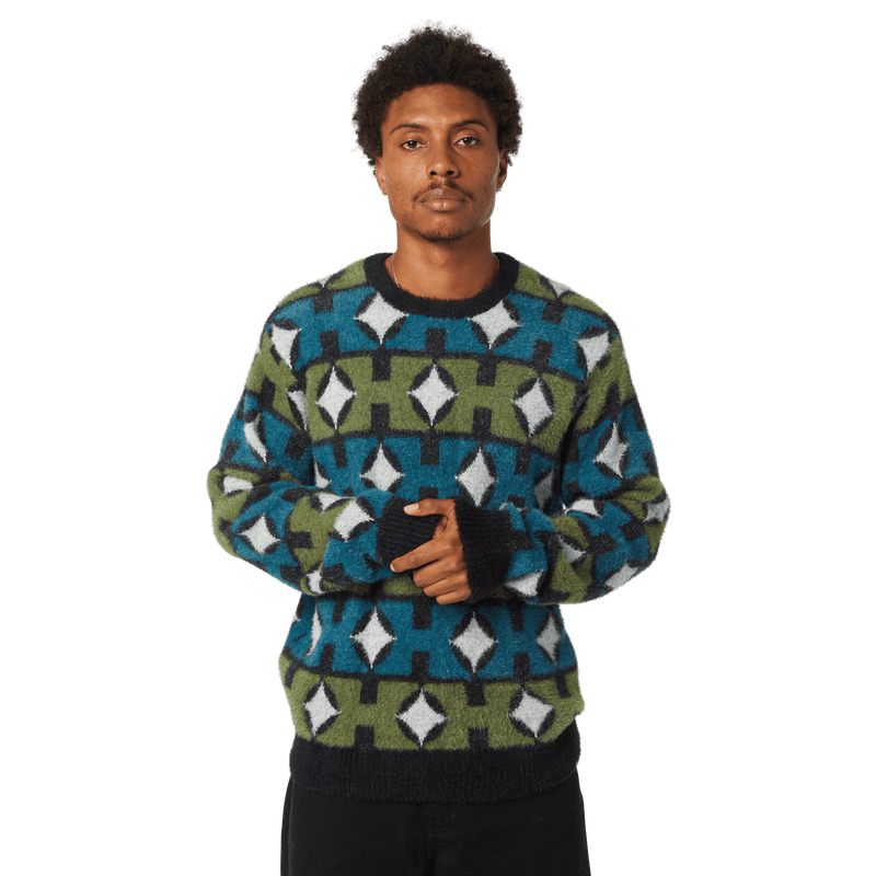 Huf Space Age Crewneck Sweater Pine