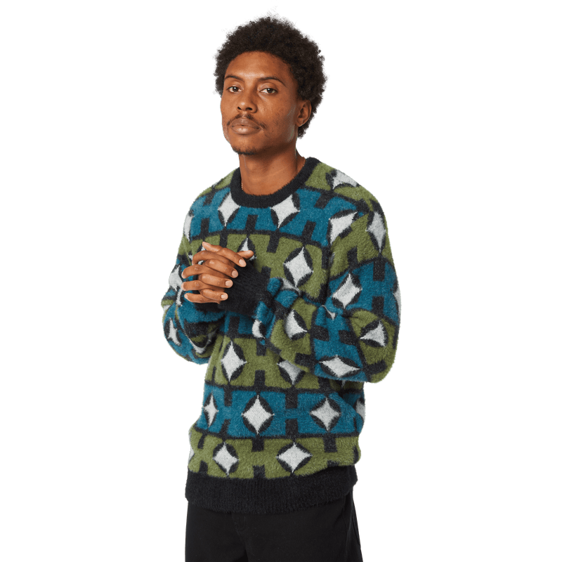 Huf Space Age Crewneck Sweater Pine