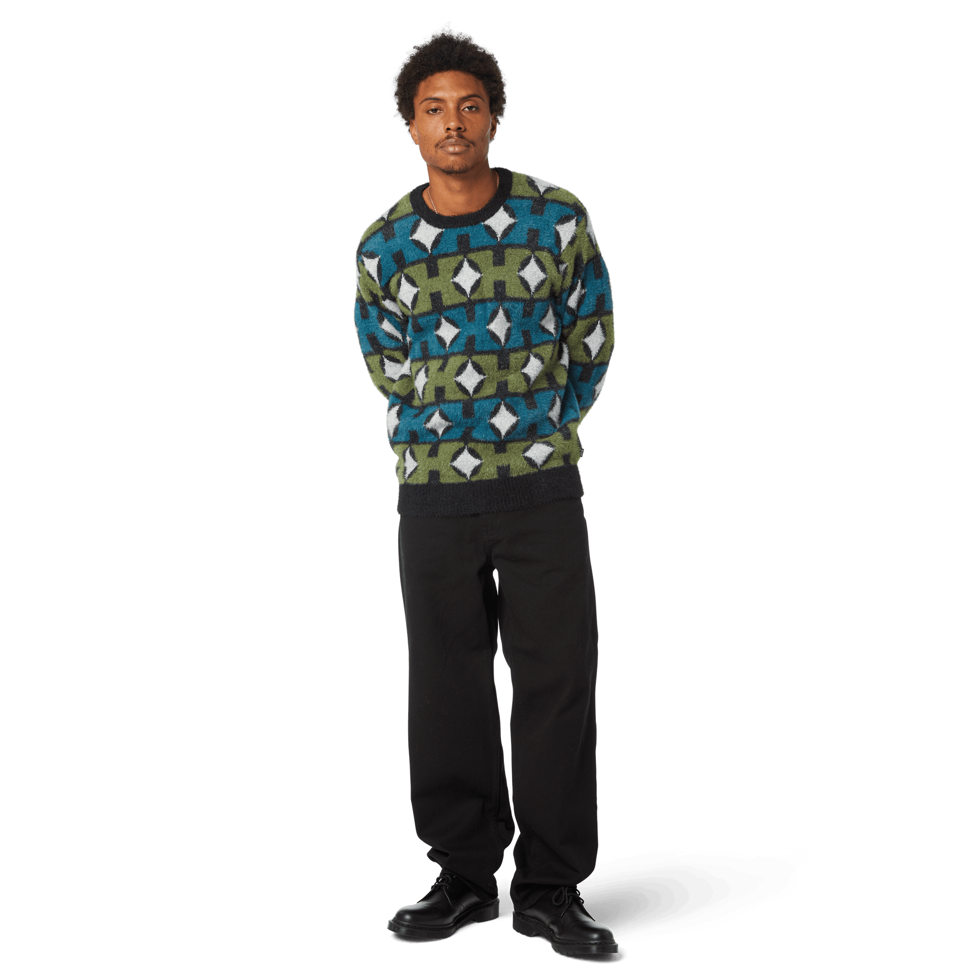 Huf Space Age Crewneck Sweater Pine