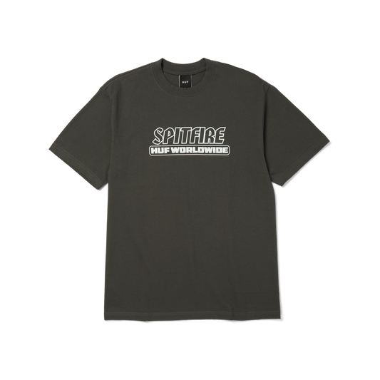 Huf Huf X Spitfire Burn Heavyweight T-Shirt Washed Black