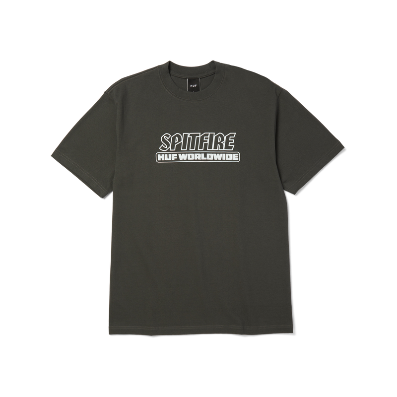 Huf Huf X Spitfire Burn Heavyweight T-Shirt Washed Black