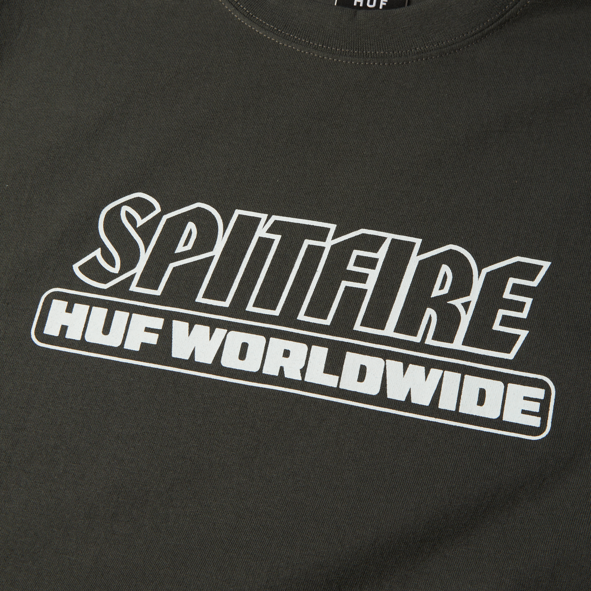 Huf Huf X Spitfire Burn Heavyweight T-Shirt Washed Black