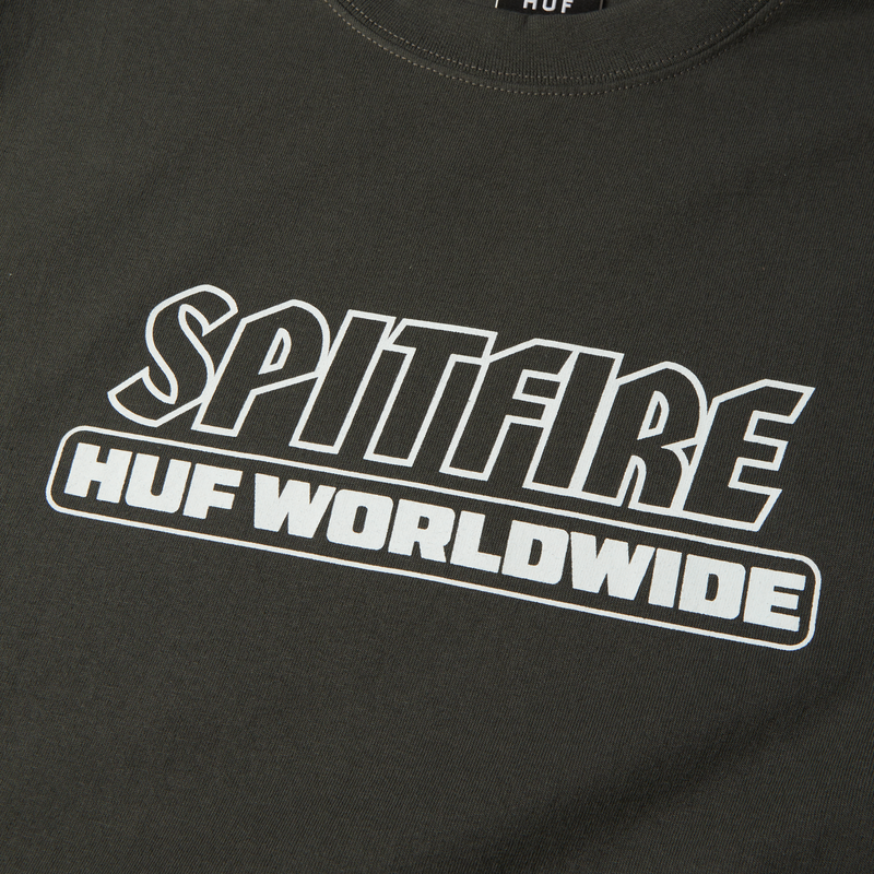 Huf Huf X Spitfire Burn Heavyweight T-Shirt Washed Black