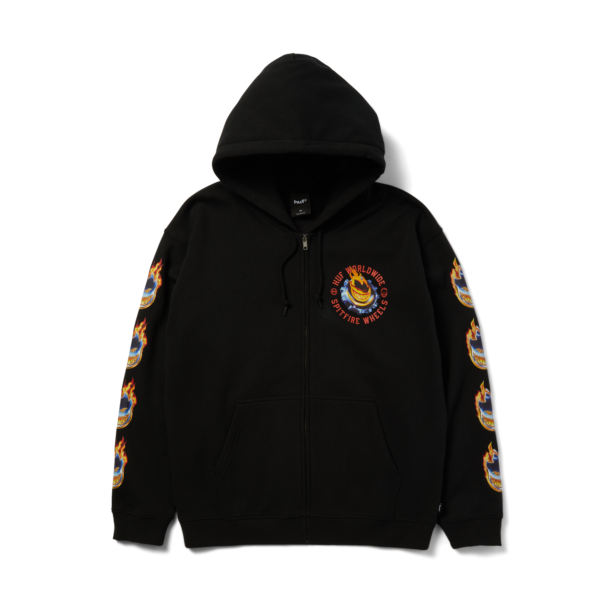 Huf Huf X Spitfire Chrome Head Full-Zip Hoodie Black