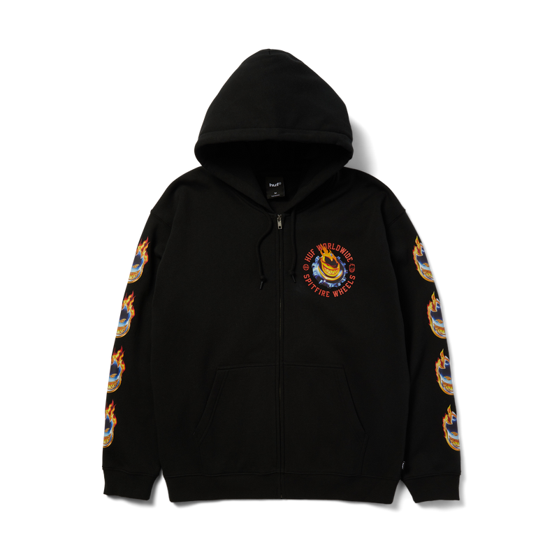 Huf Huf X Spitfire Chrome Head Full-Zip Hoodie Black