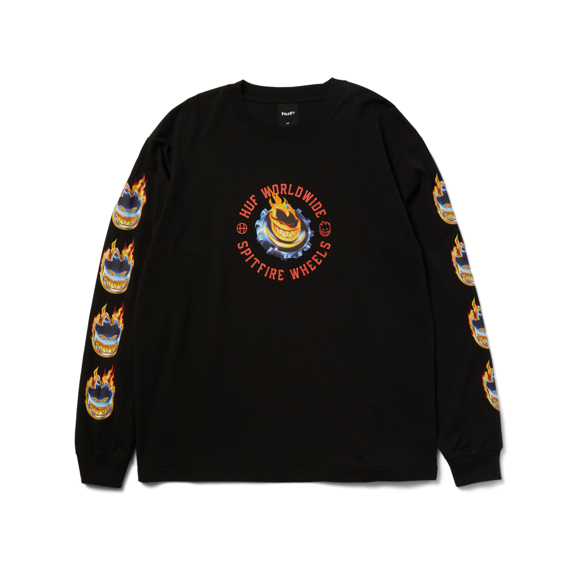 Huf Huf X Spitfire Chrome Head Long Sleeve T-Shirt Black
