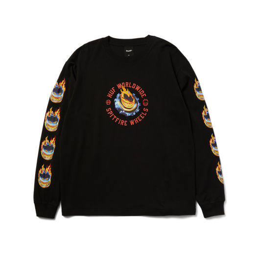 Huf Huf X Spitfire Chrome Head Long Sleeve T-Shirt Black