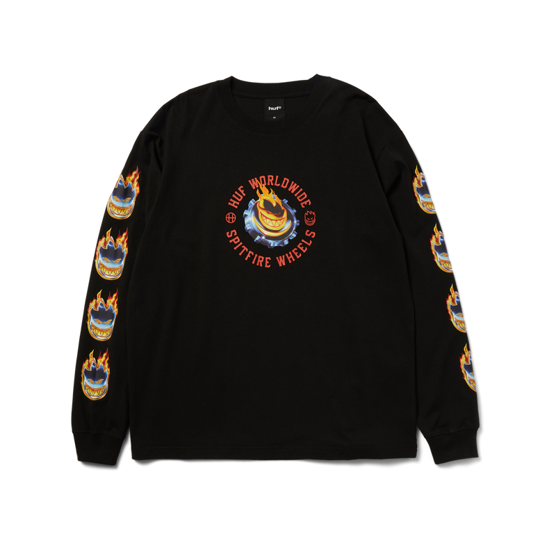 Huf Huf X Spitfire Chrome Head Long Sleeve T-Shirt Black