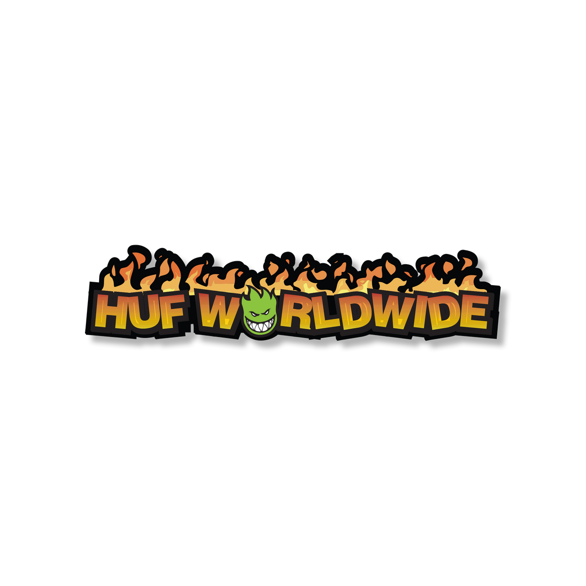 huf x Spitfire In Flames Sticker