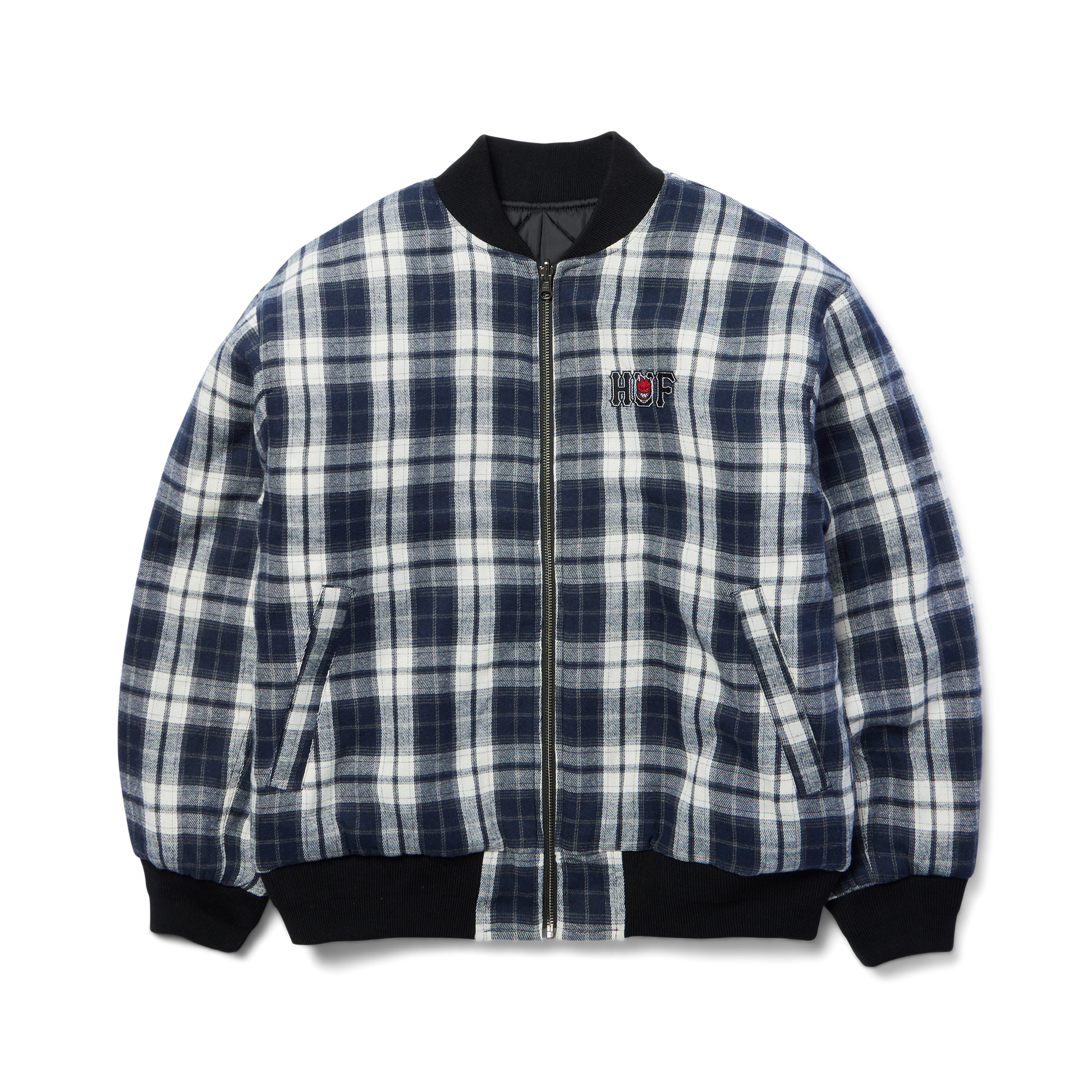 Huf Huf X Spitfire Reversible Plaid Jacket Navy/Black