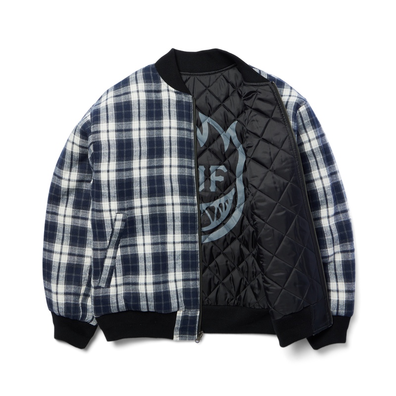 Huf Huf X Spitfire Reversible Plaid Jacket Navy/Black