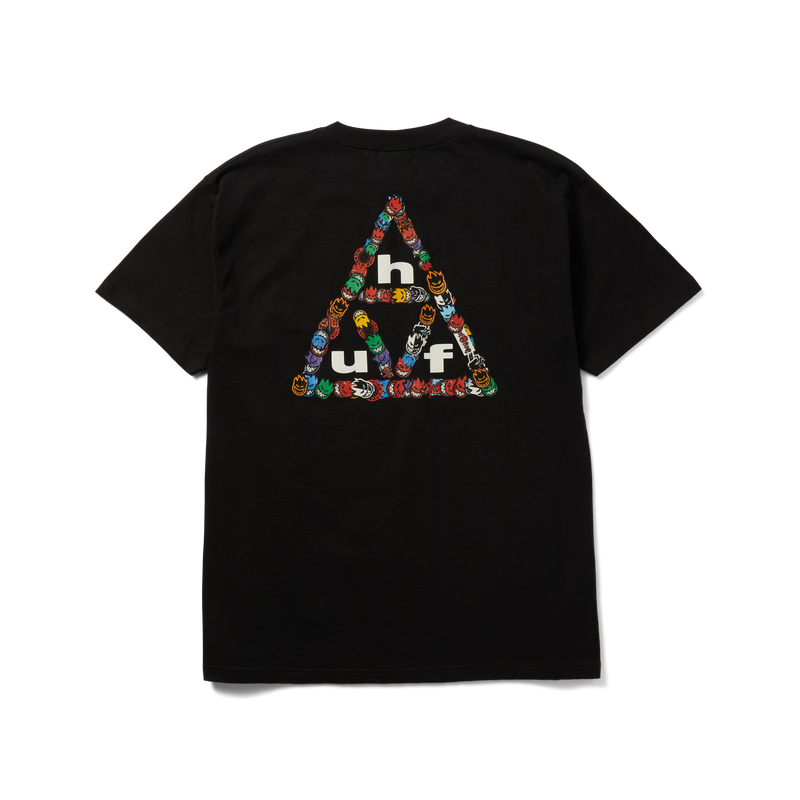 Huf Huf X Spitfire Sticker Triple Triangle T-Shirt Black