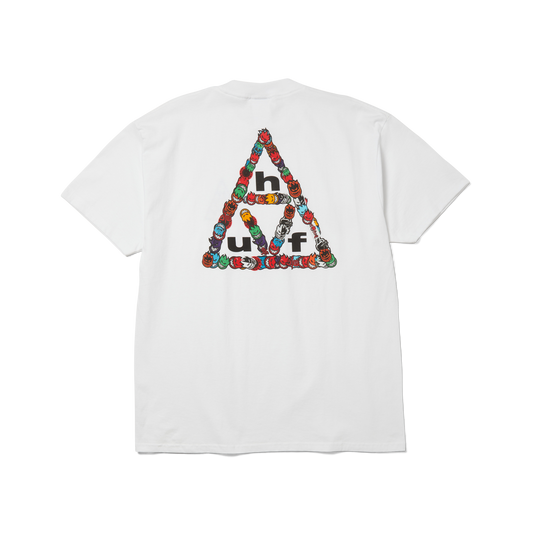 Huf Huf X Spitfire Sticker Triple Triangle T-Shirt White