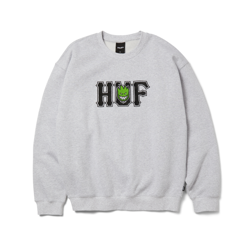 Huf Huf X Spitfire Union Crewneck Sweatshirt Heather Grey