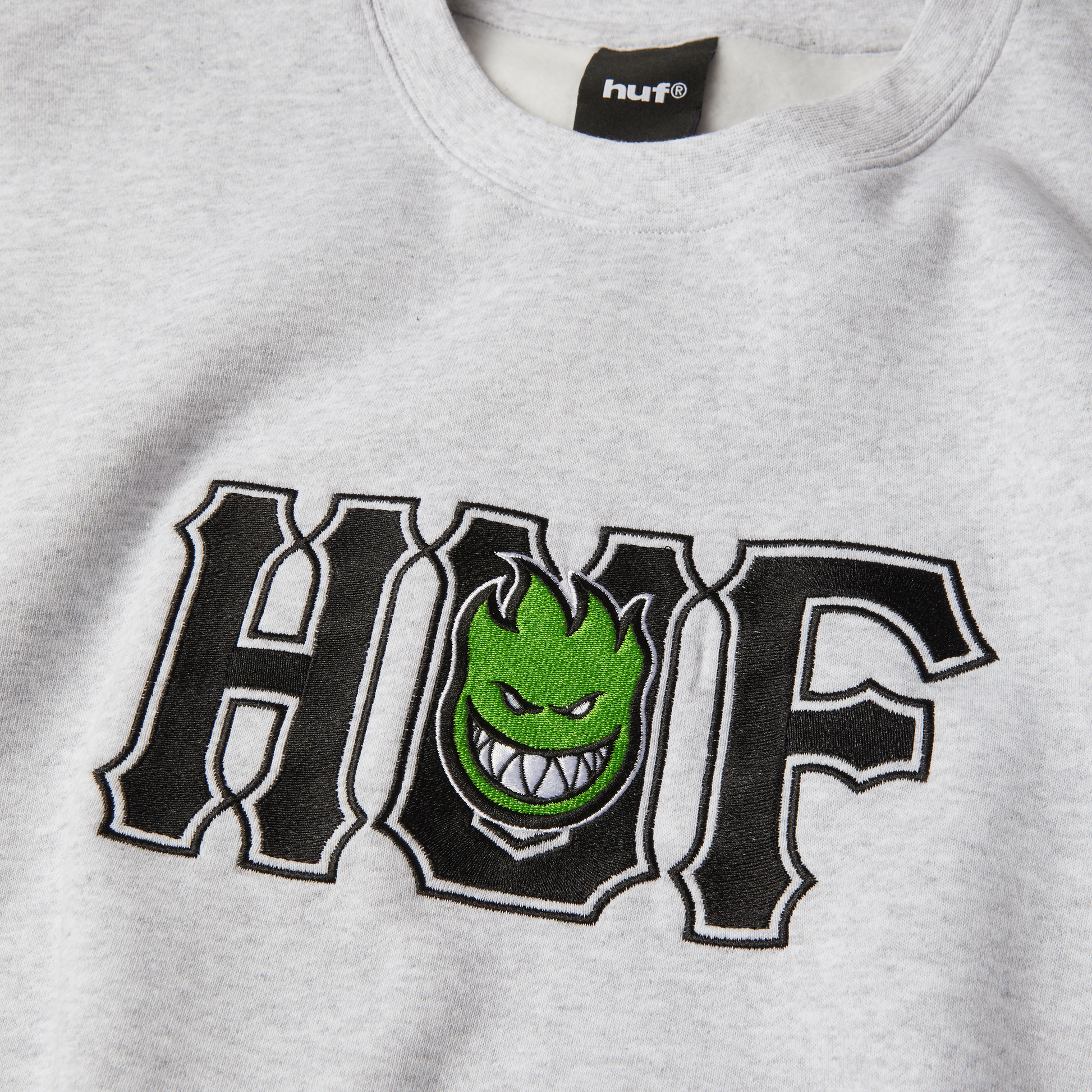 Huf Huf X Spitfire Union Crewneck Sweatshirt Heather Grey