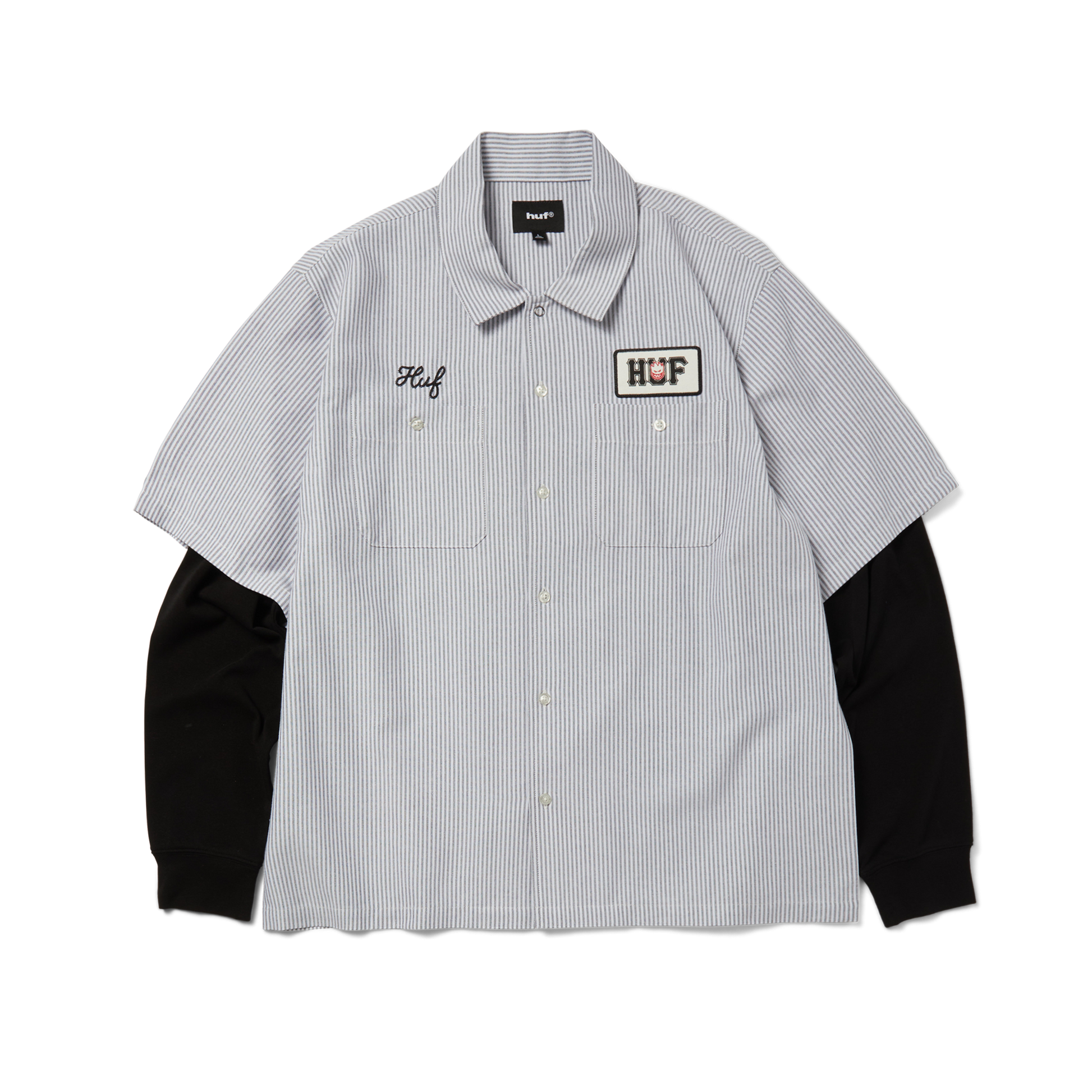 Huf Huf X Spitfire Union Work Shirt Black/White