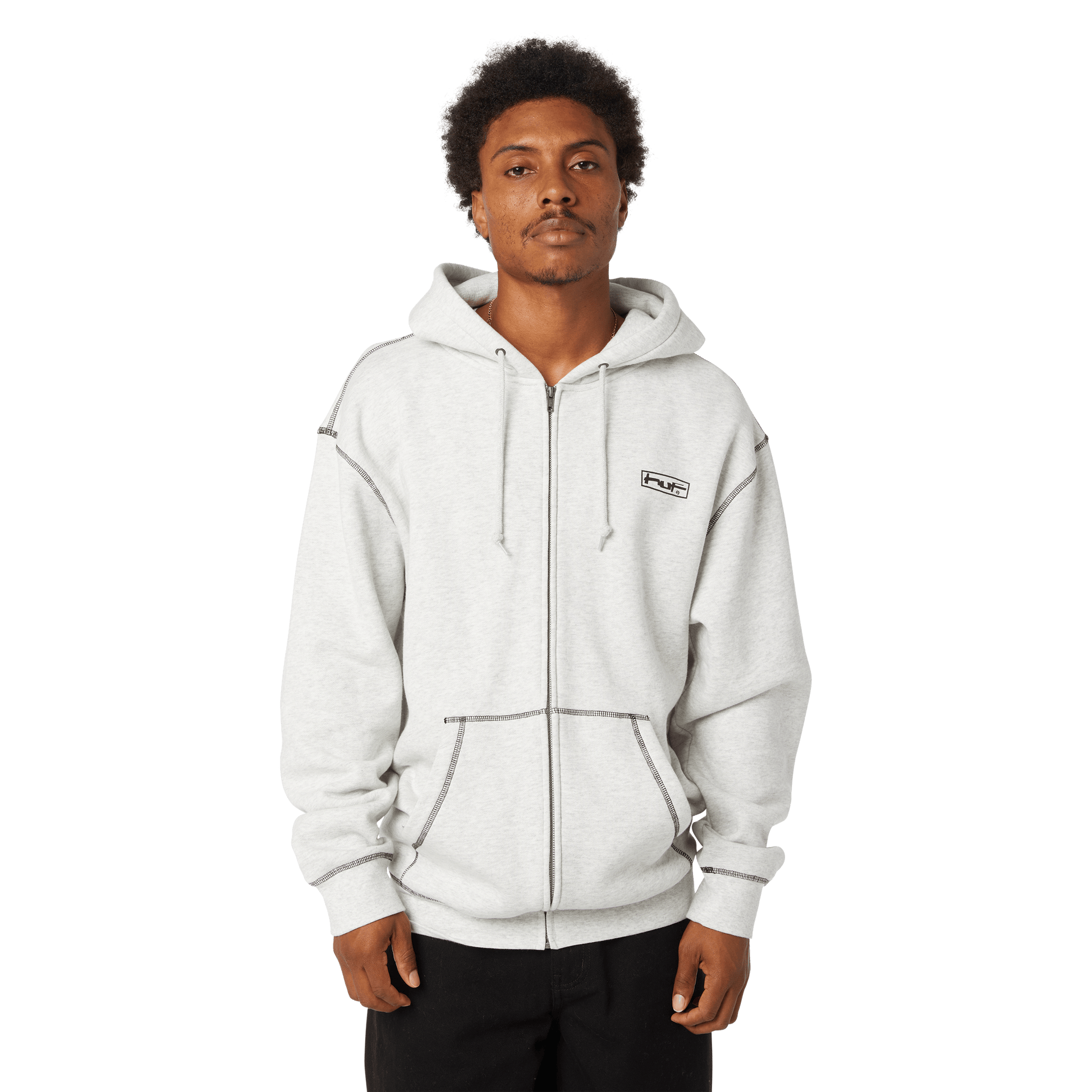 HUF Stretch Full-Zip Hoodie Ash