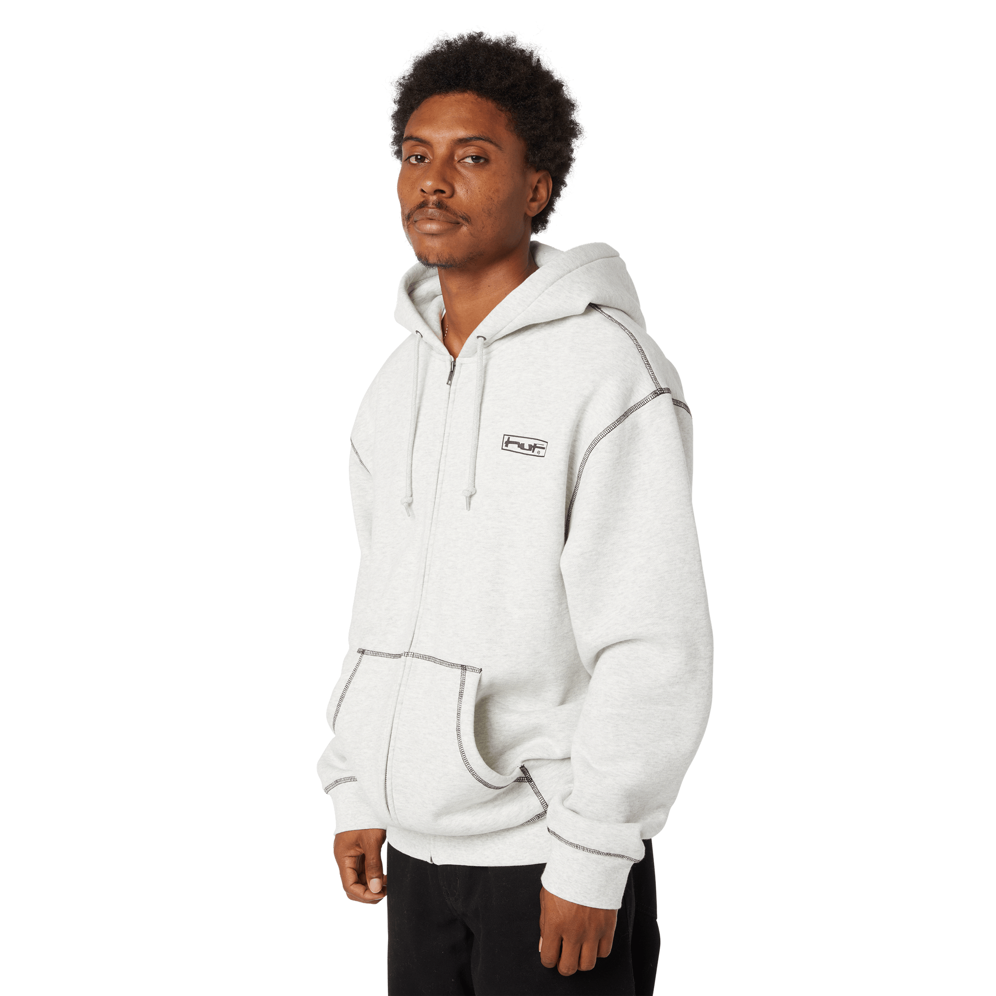 HUF Stretch Full-Zip Hoodie Ash