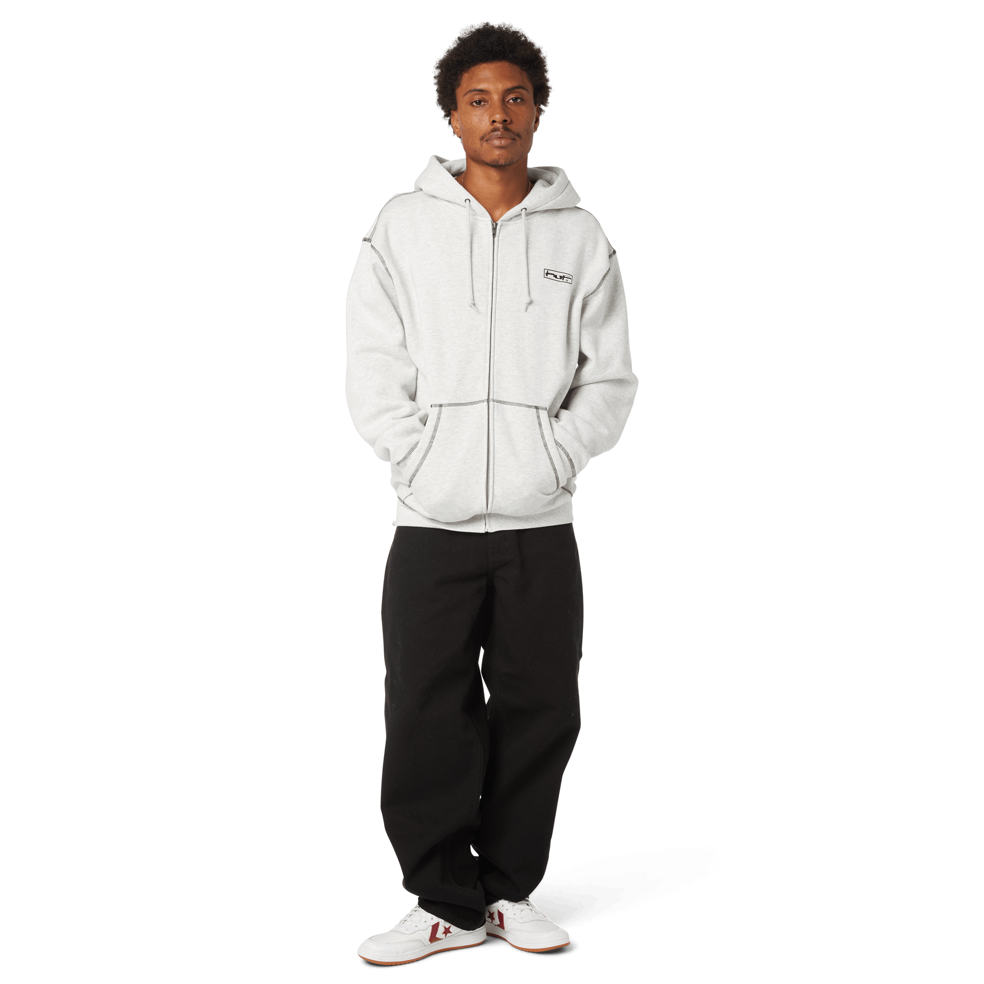 HUF Stretch Full-Zip Hoodie Ash