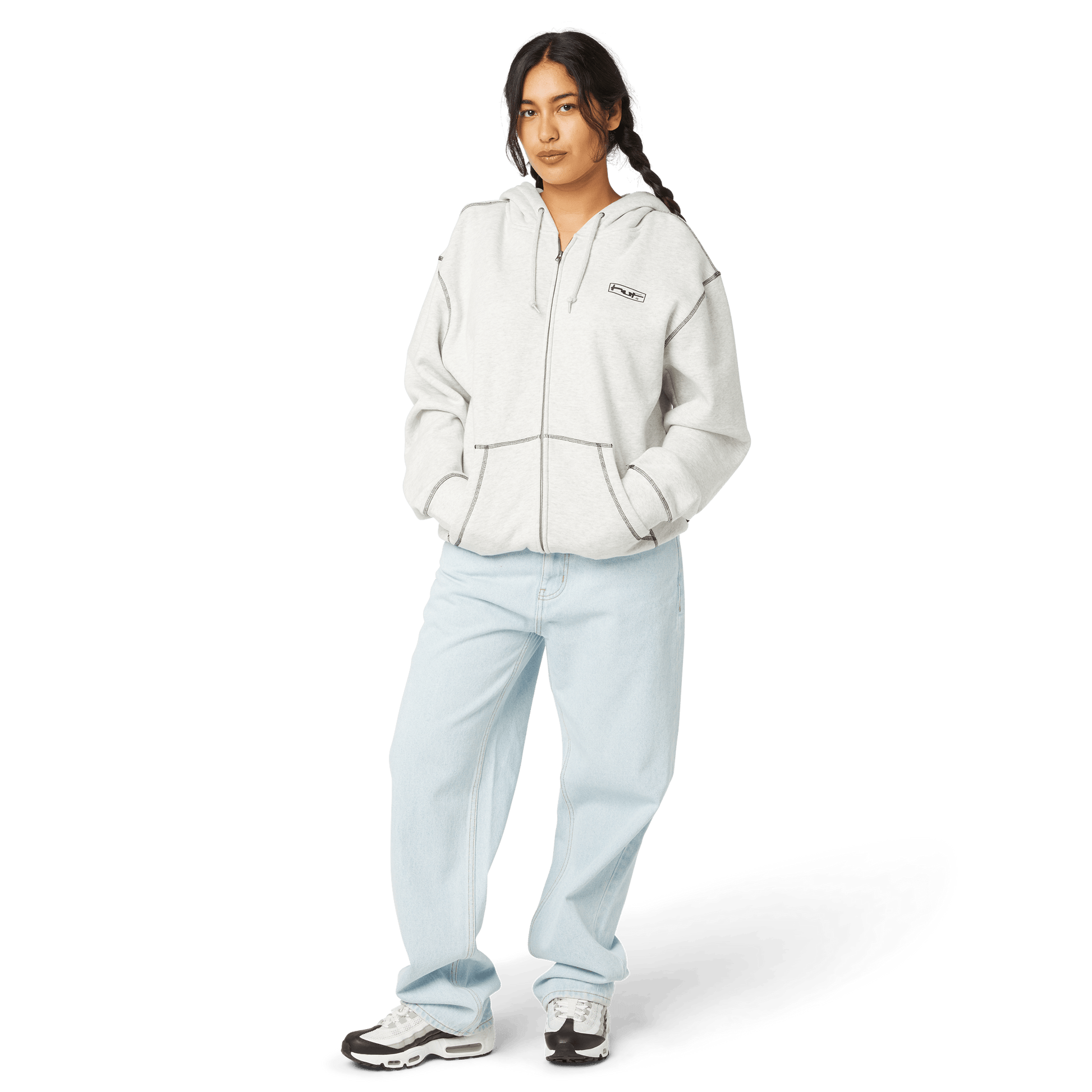 HUF Stretch Full-Zip Hoodie Ash