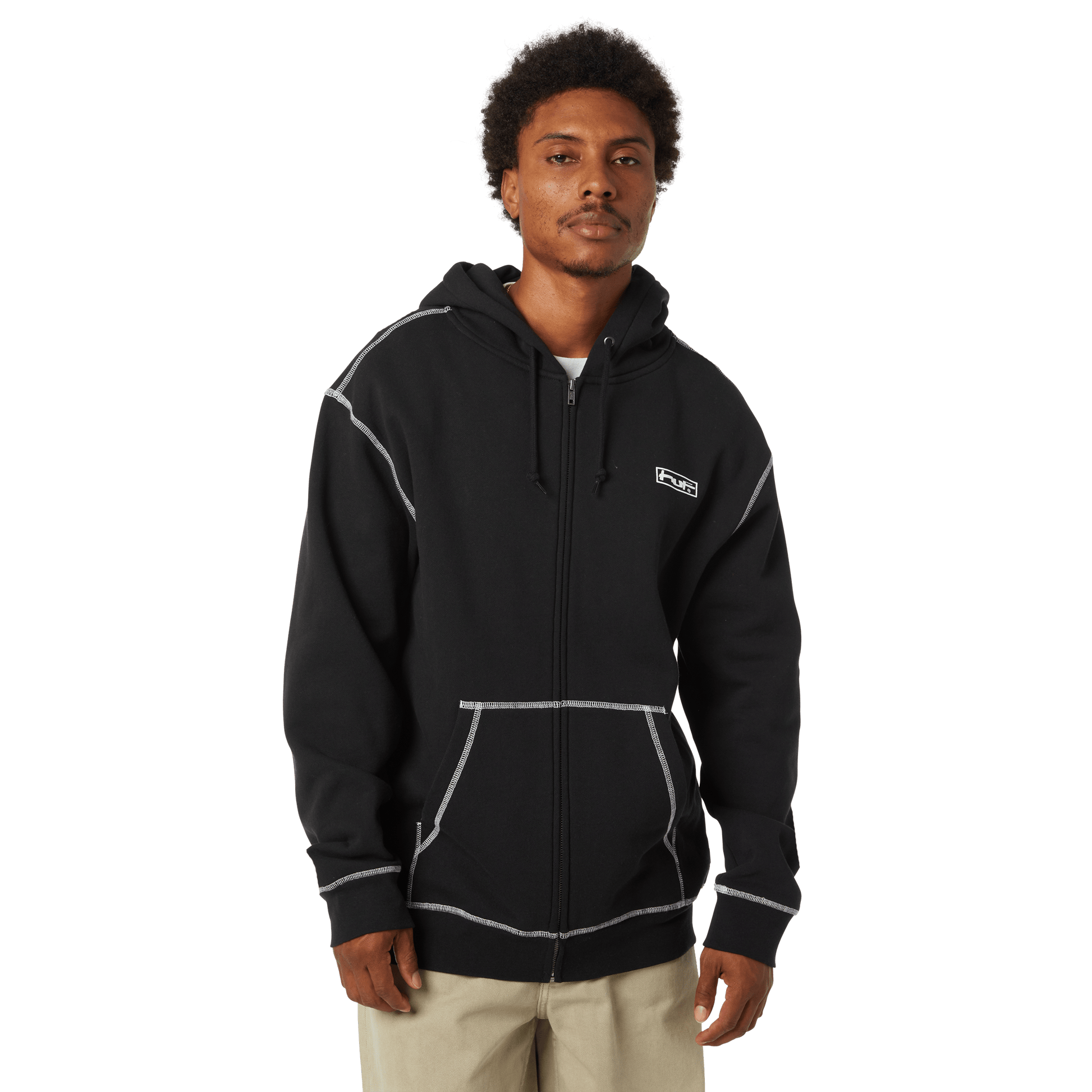HUF Stretch Full-Zip Hoodie Black