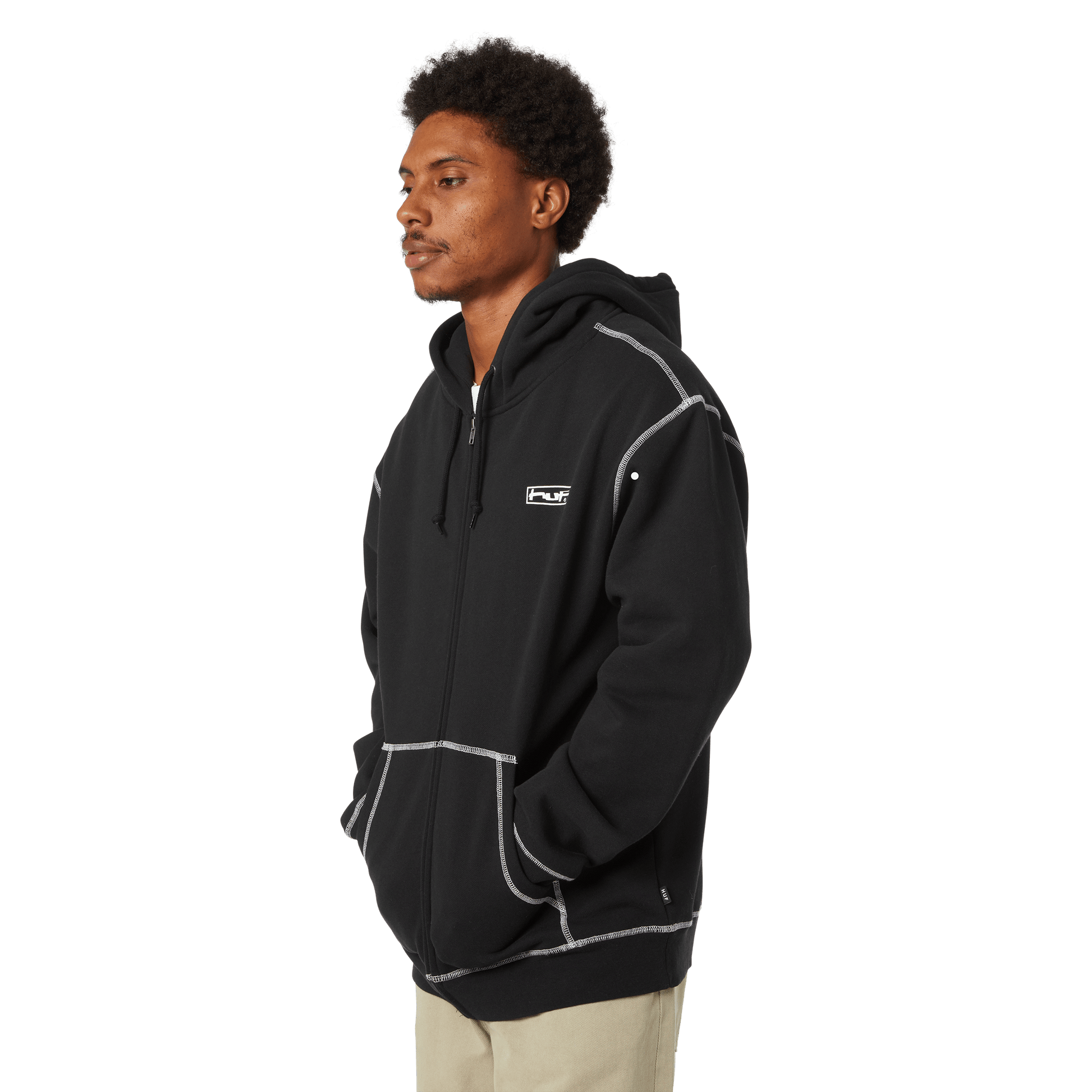 HUF Stretch Full-Zip Hoodie Black
