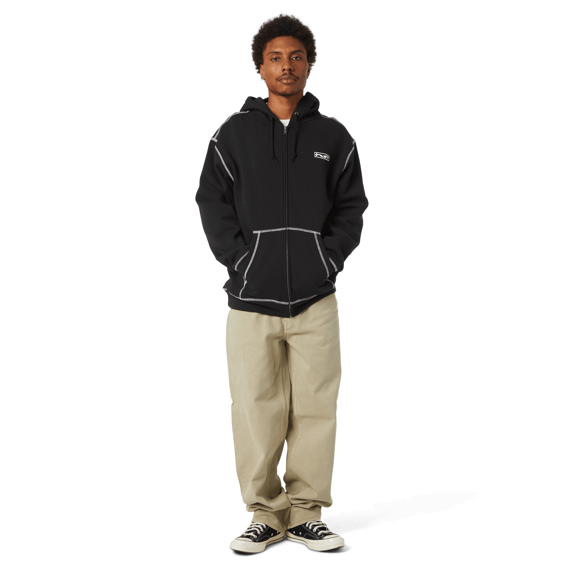 HUF Stretch Full-Zip Hoodie Black