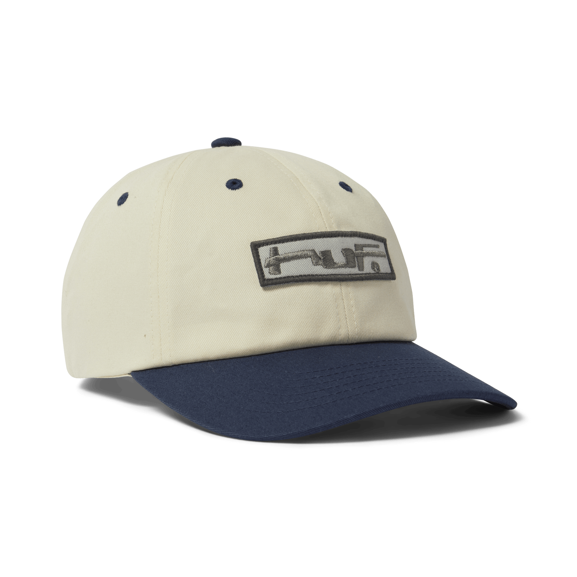 HUF Stretch Logo 6-Panel Curved Visor Hat Bleach