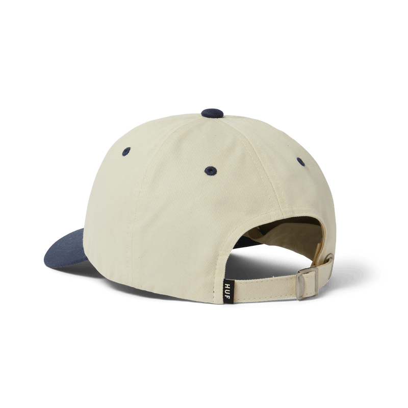 HUF Stretch Logo 6-Panel Curved Visor Hat Bleach