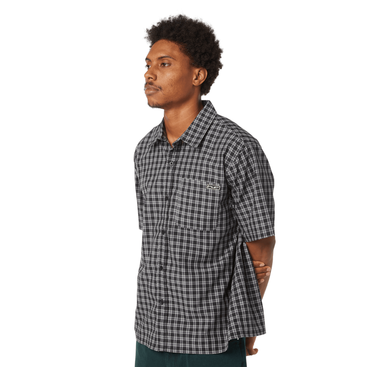 HUF Stretch Micro Plaid Shirt