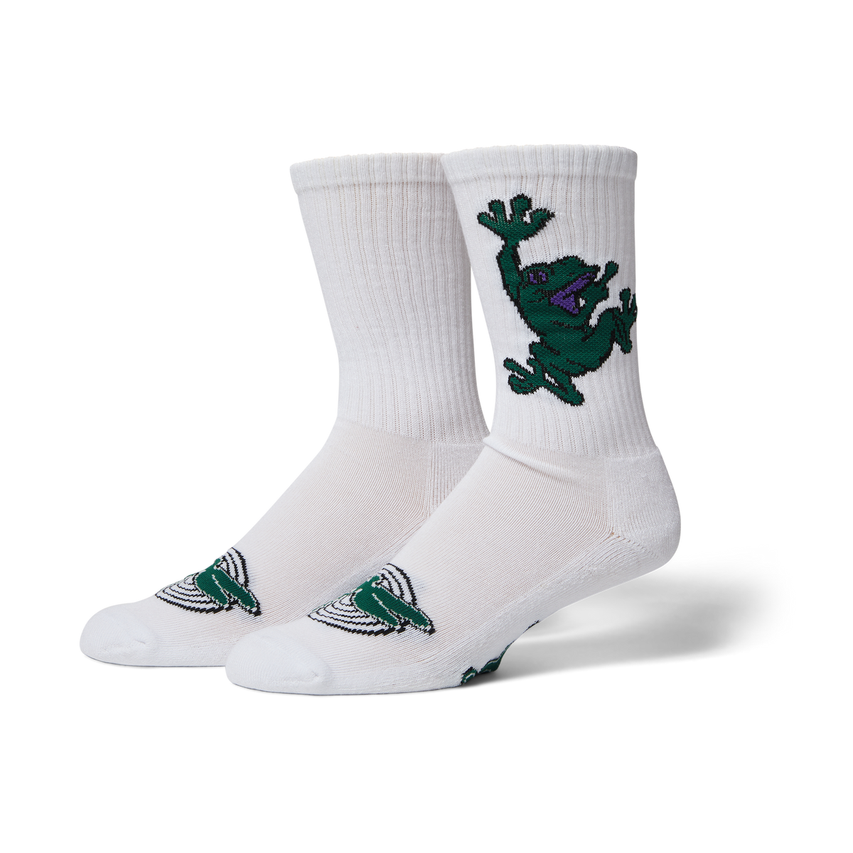 Huf Stuck On You Crew Sock White