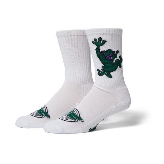 Huf Stuck On You Crew Sock White