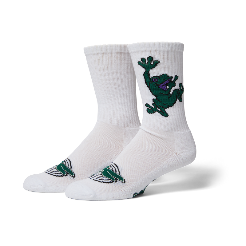 Huf Stuck On You Crew Sock White