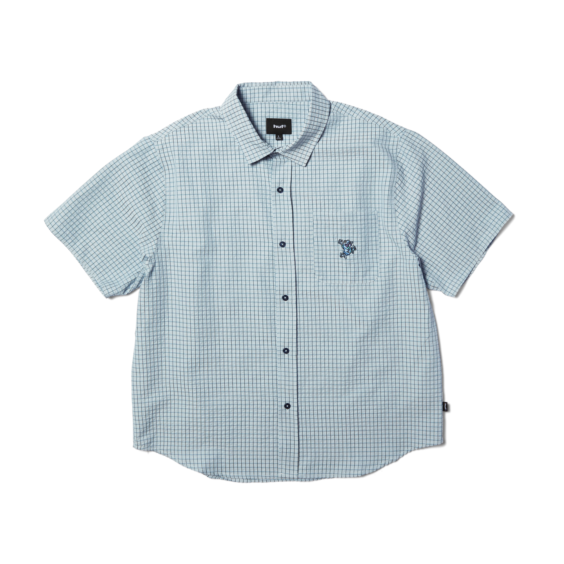 Huf Stuck On You Plaid Shirt Ice Blue