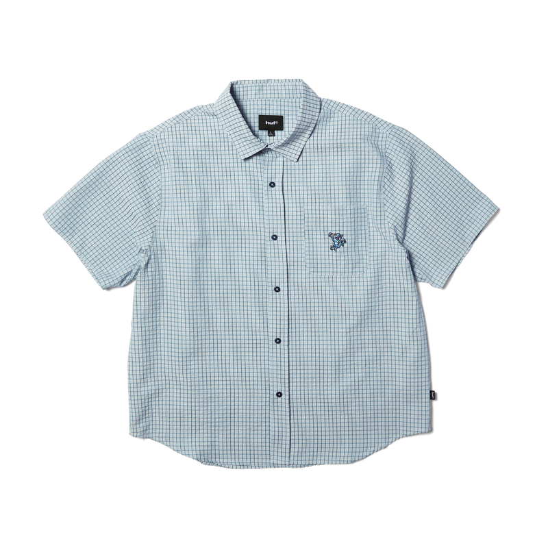 Huf Stuck On You Plaid Shirt Ice Blue