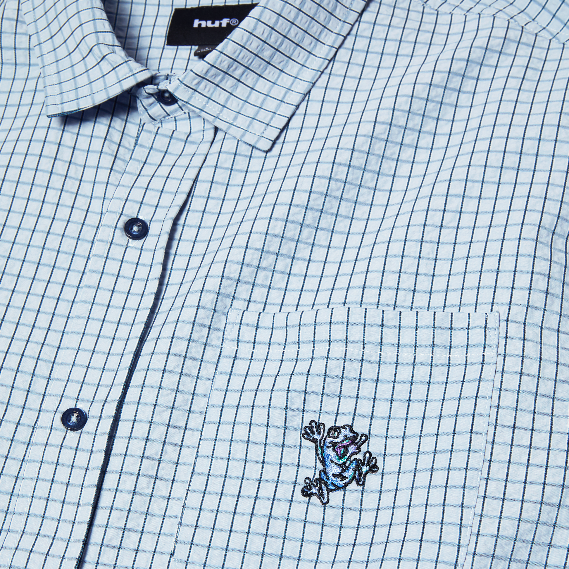 Huf Stuck On You Plaid Shirt Ice Blue