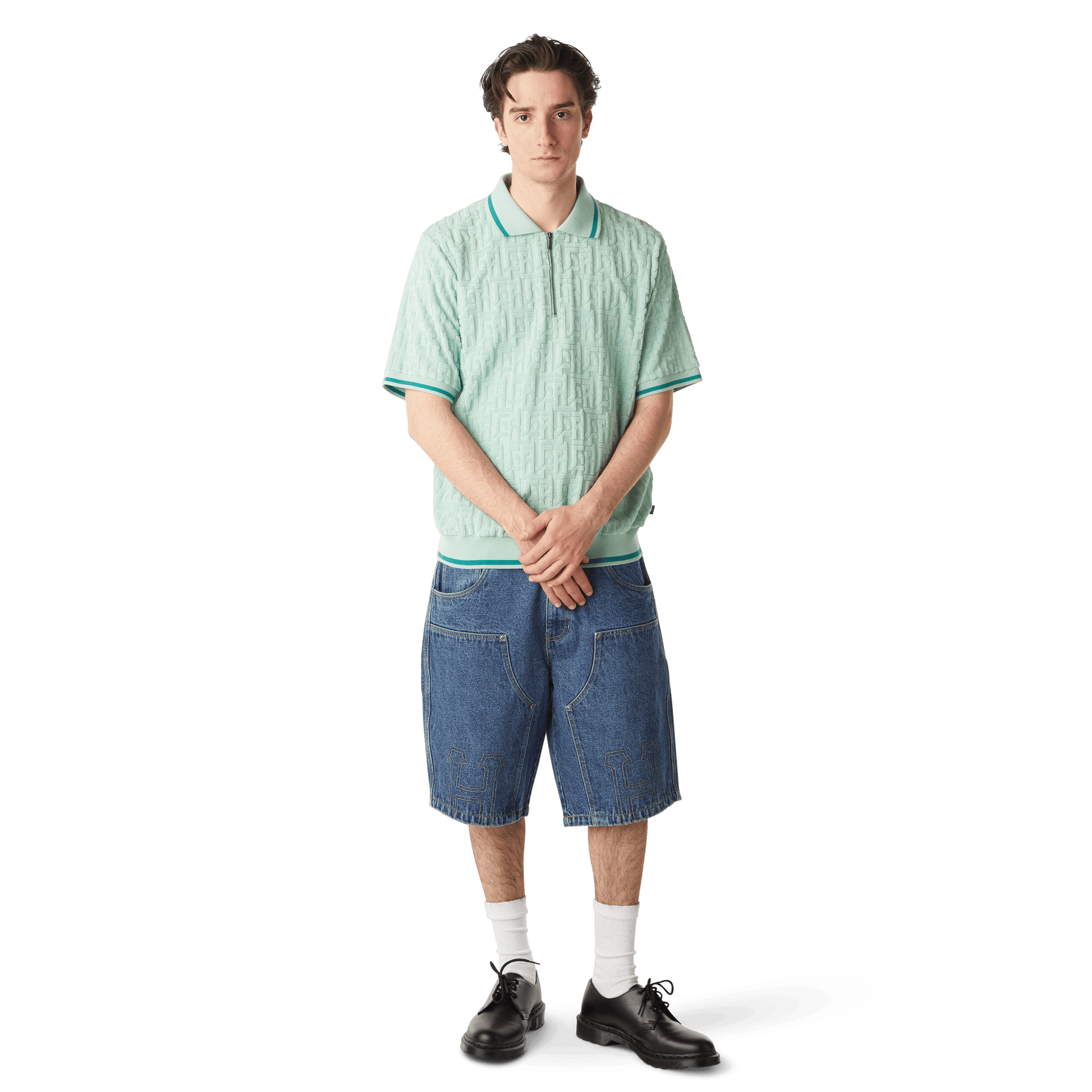 Huf Tether Jacquard Terry Top Jade