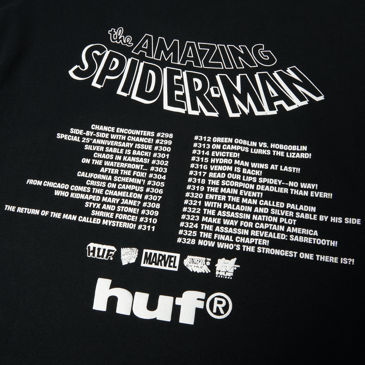 HUF x Marvel Spider-Man Three Hundred T-Shirt Black