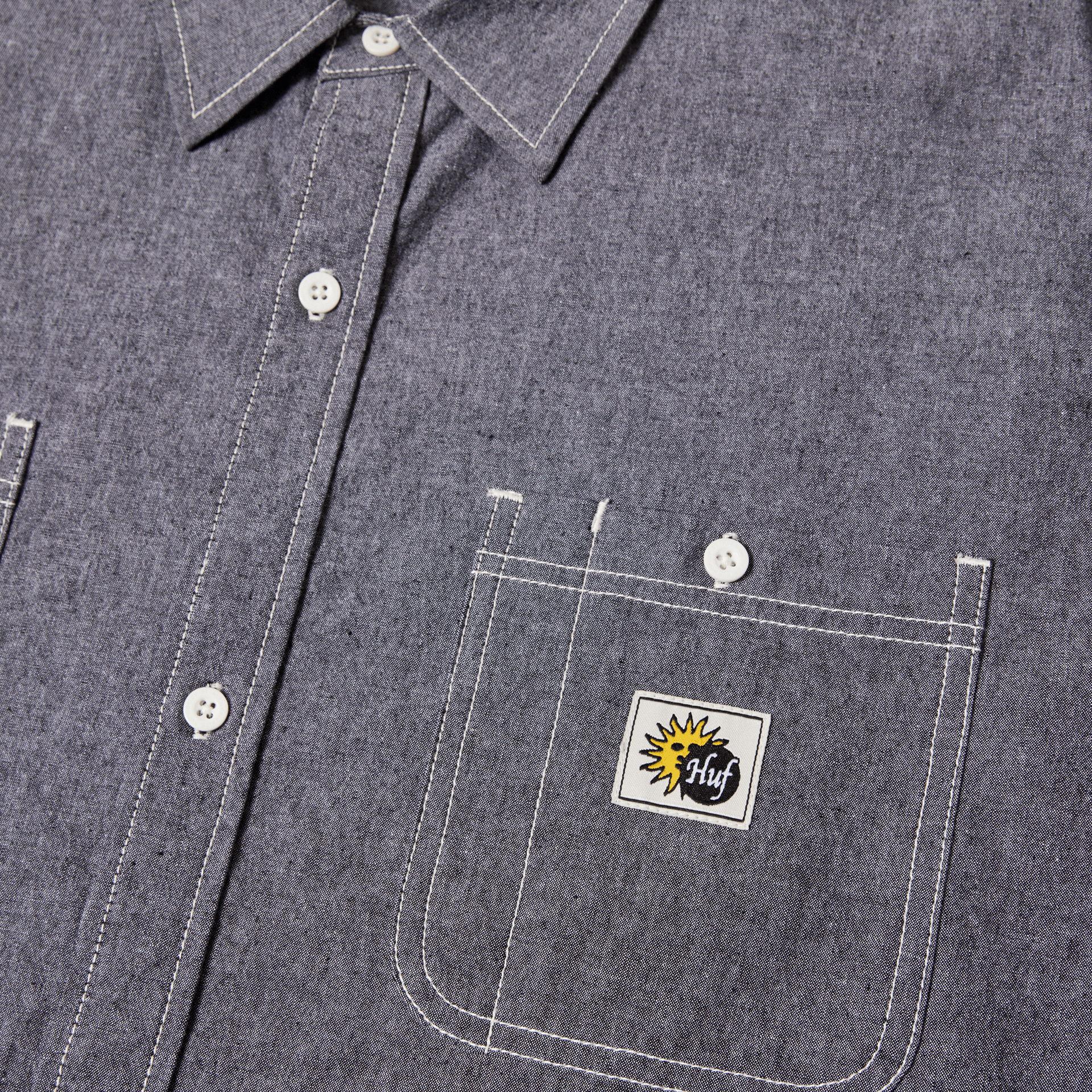 Huf Total Eclipse Chambray Shirt Black
