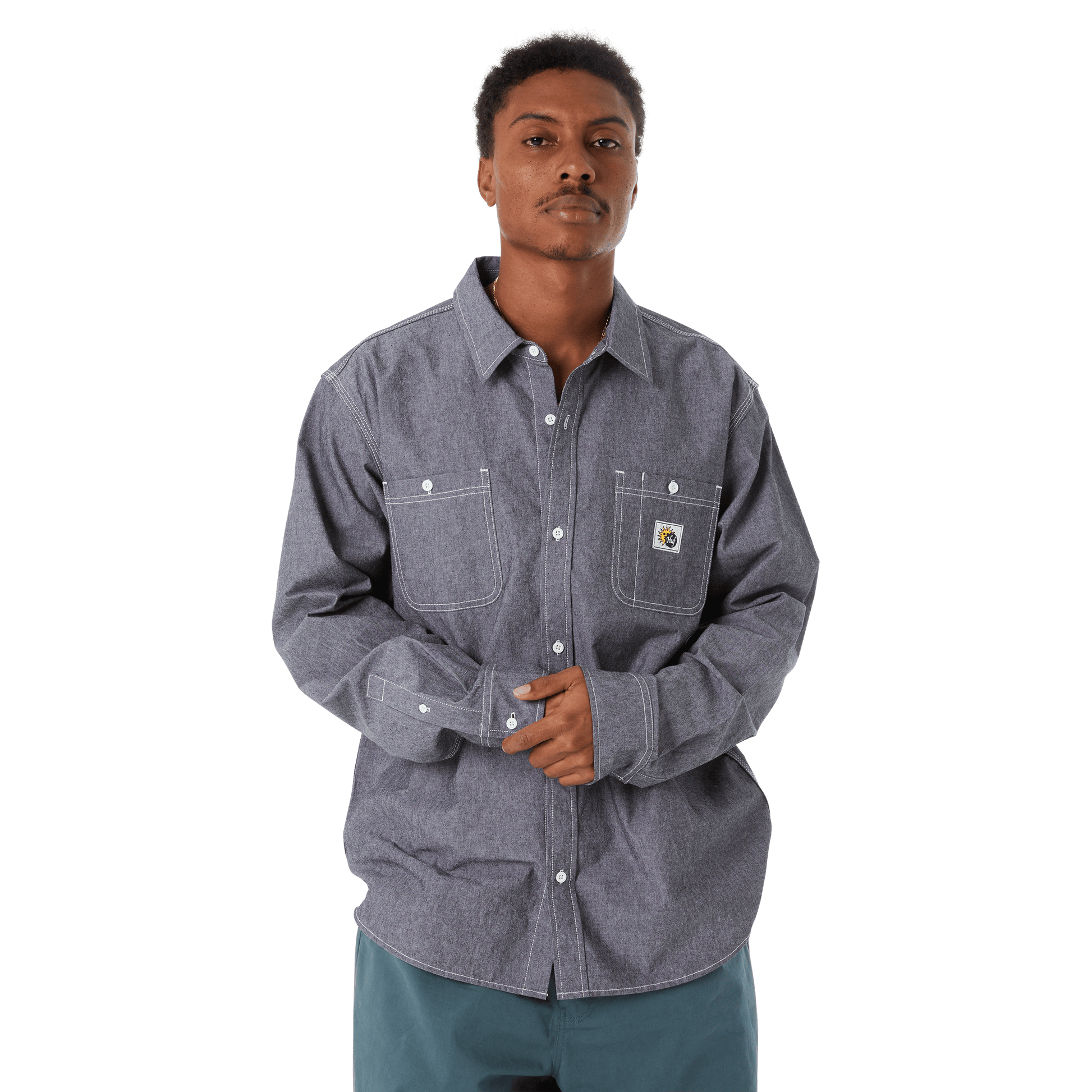 Huf Total Eclipse Chambray Shirt Black
