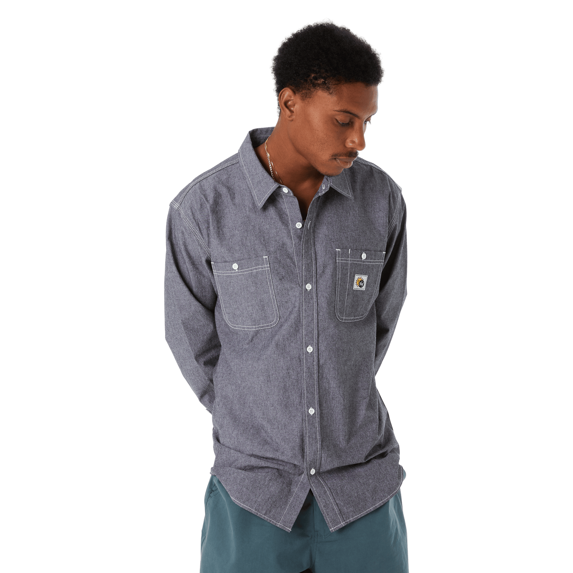 Huf Total Eclipse Chambray Shirt Black