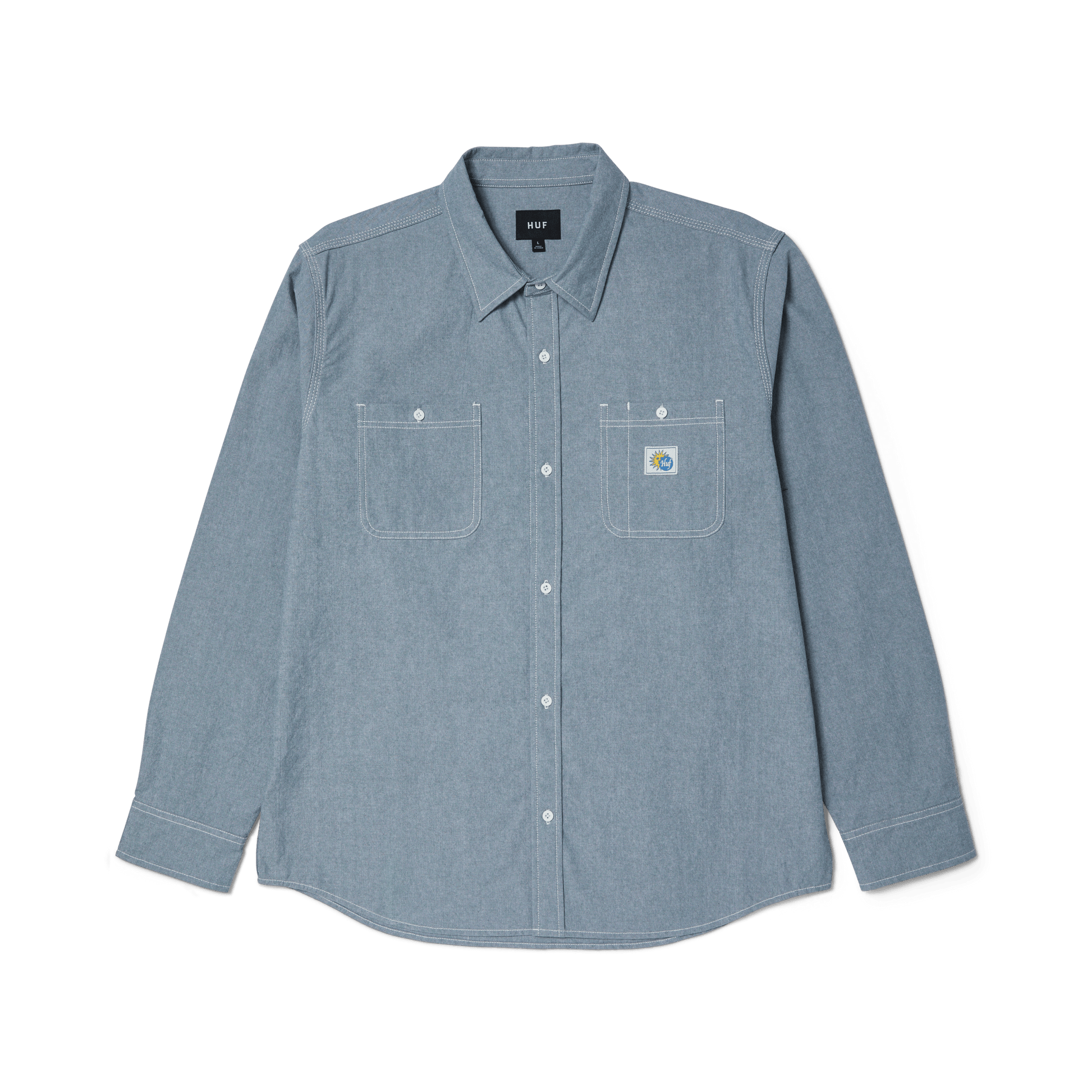 Huf Total Eclipse Chambray Shirt Light Blue