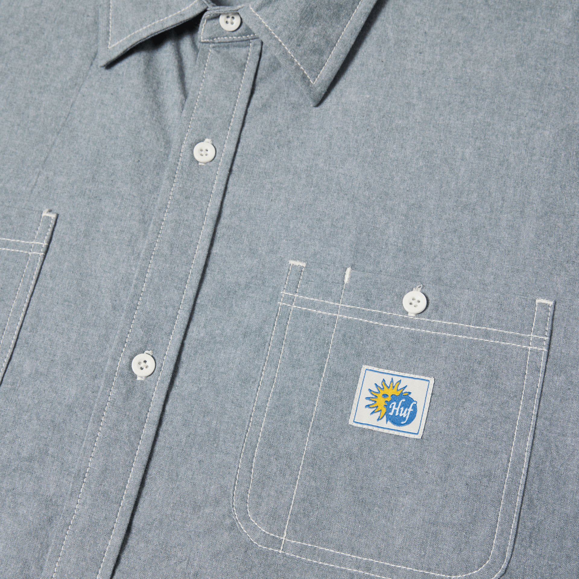 Huf Total Eclipse Chambray Shirt Light Blue