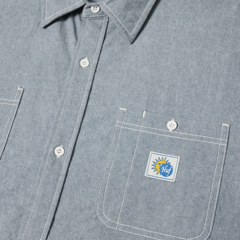 Huf Total Eclipse Chambray Shirt Light Blue