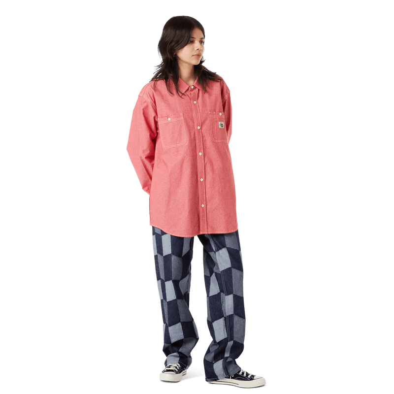 Huf Total Eclipse Chambray Shirt Red